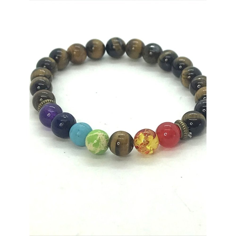 Tiger‎ Eye Tourmaline Gemstones Turquoise Healing Stretch Bracelet